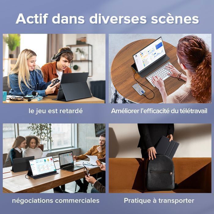 UPERFECT Écran portable quad HD 2K QHD 2160 x 1440 de 14 pouces, rapport de contraste 1500:1, 100 % sRGB