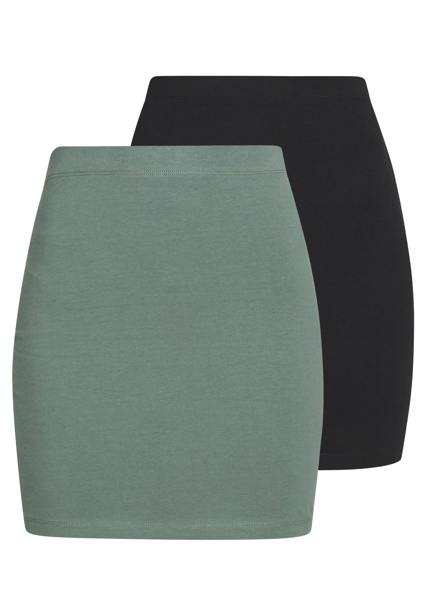 Even&Odd 2-pack - Minirok - kaki/zwart