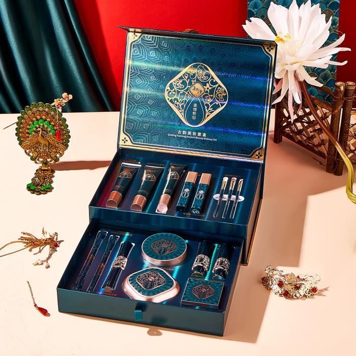 Kit de maquillaje de lujo de 16 piezas, sets de maquillaje, paleta de sombras de ojos, lápiz labial.