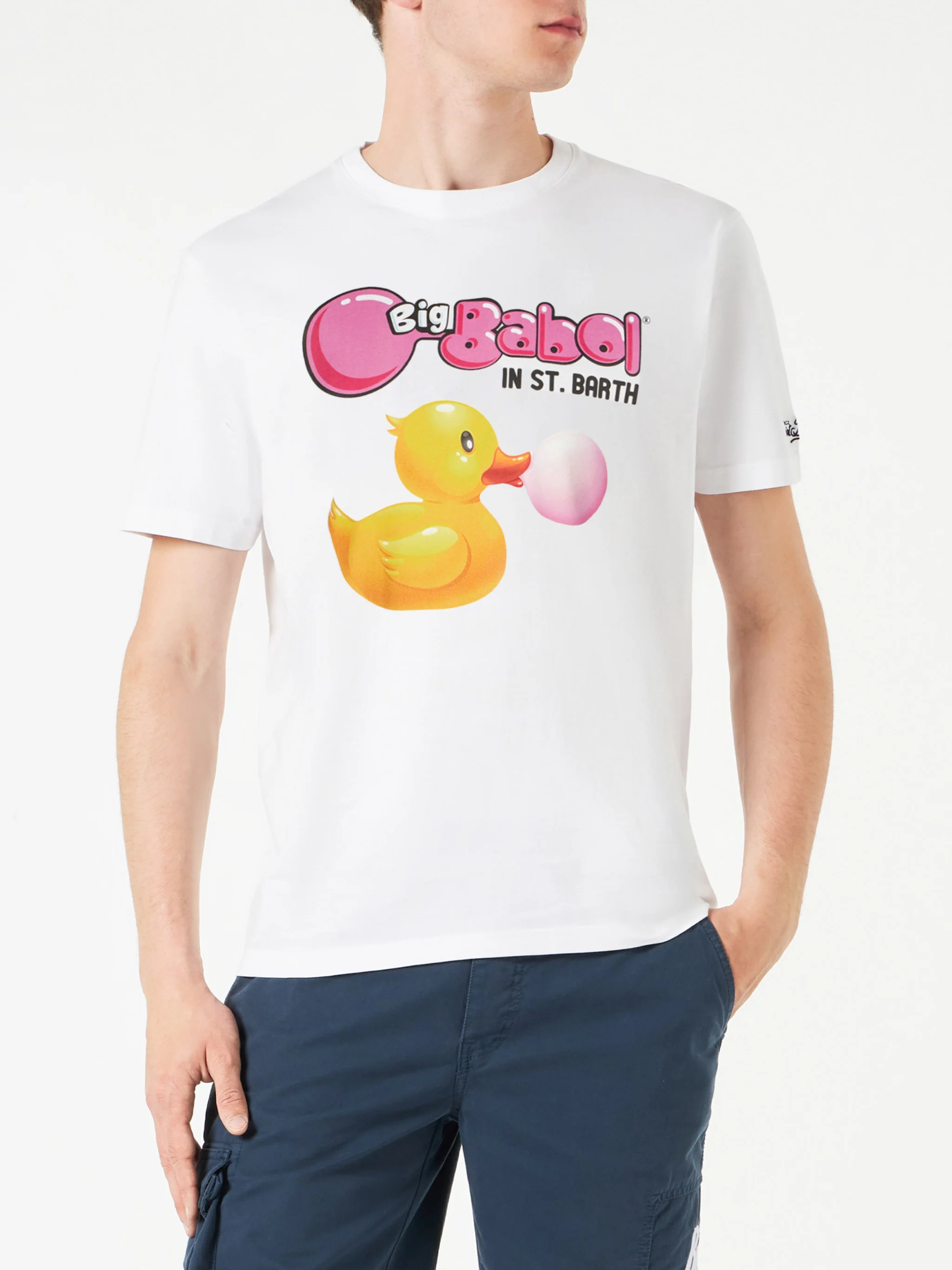 Heren katoenen T-shirt met Big Babol Duck-print | BIG BABOL® EDI
