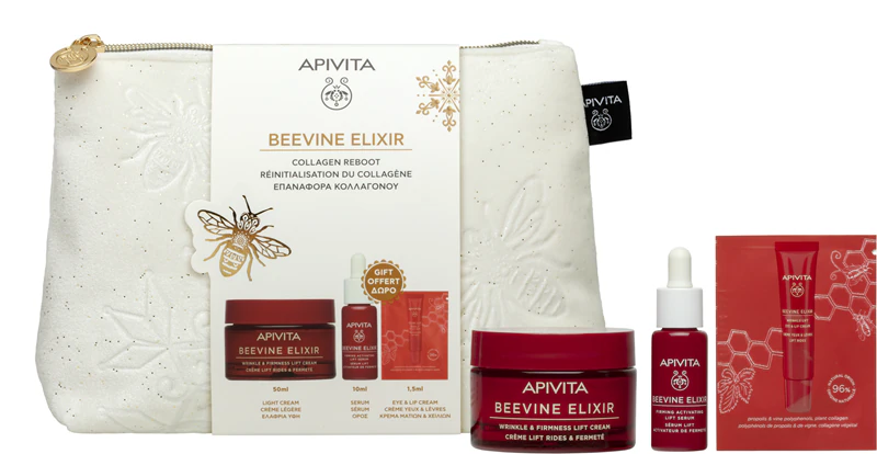 Apivita Beevine Elixir Gift Pouch (s ľahkým krémom) darčeková sada na spevnenie pleti
