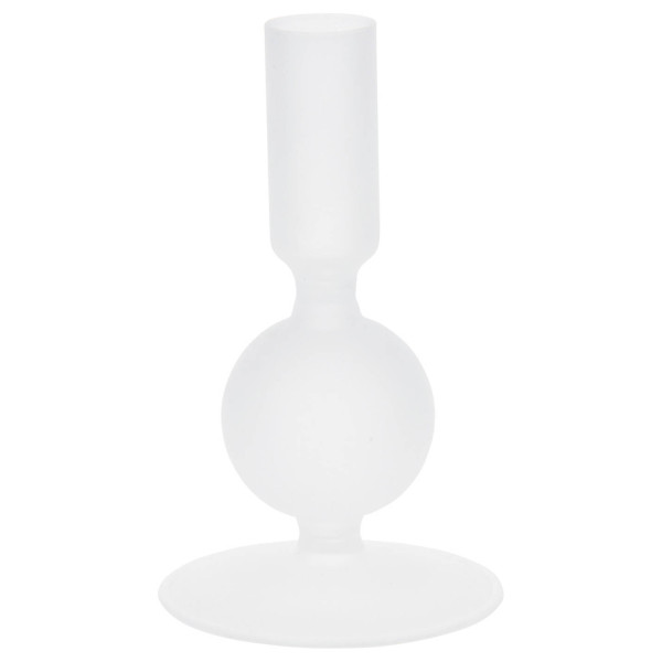 Szklany świecznik na nóżce, 14 cm
