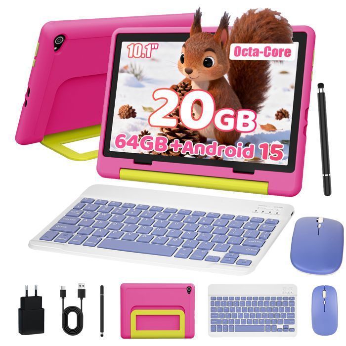 Tablette Enfant - KOTSREN - 10.1'' - Android 15 - 20Go RAM - 64Go (Ext. 1To)
