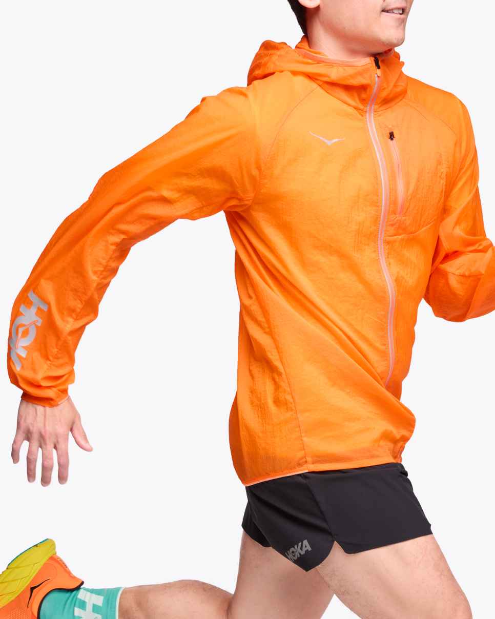 HOKA Skyflow Viz-jakke elektrisk mandarin