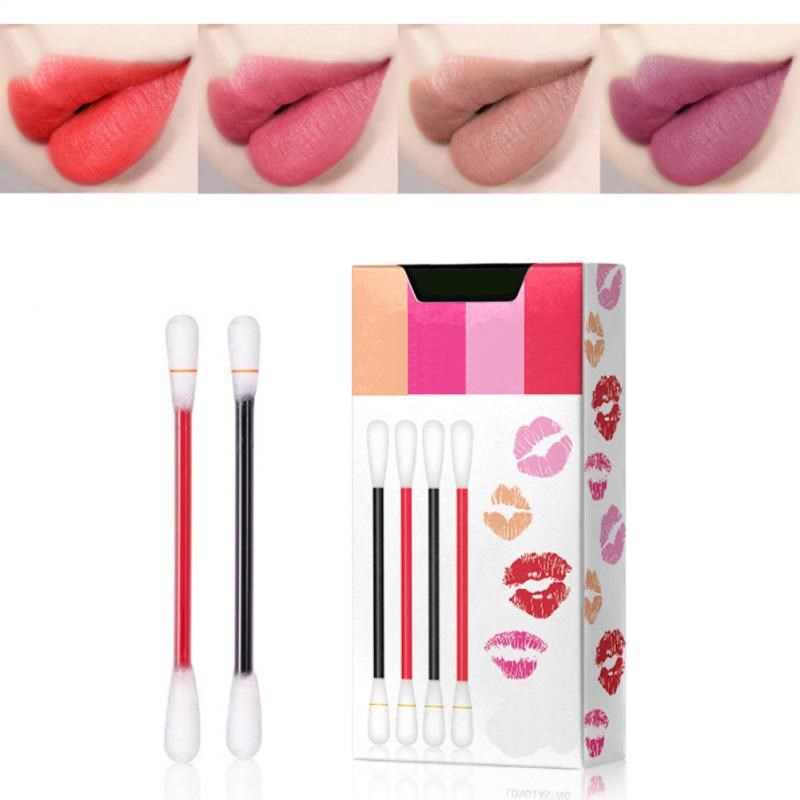 Coffret de 20 rouges à lèvres jetables, étui à cigarettes, coton-tige, rouge à lèvres rouge sexy, maquillage pour fille, cosmétique TSLM