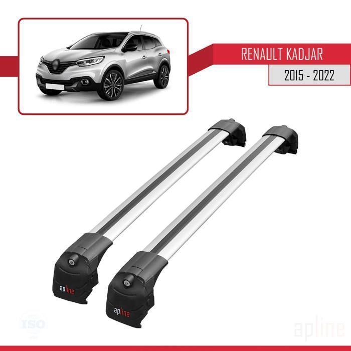 Barras de techo ACE-2 para Renault Kadjar 2015-2022, color gris.