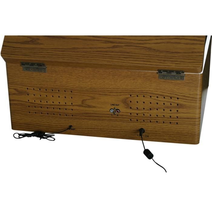 OPTEX Platine Vinyle Vintage Coffret en Bois 7 en 1 Bluetooth