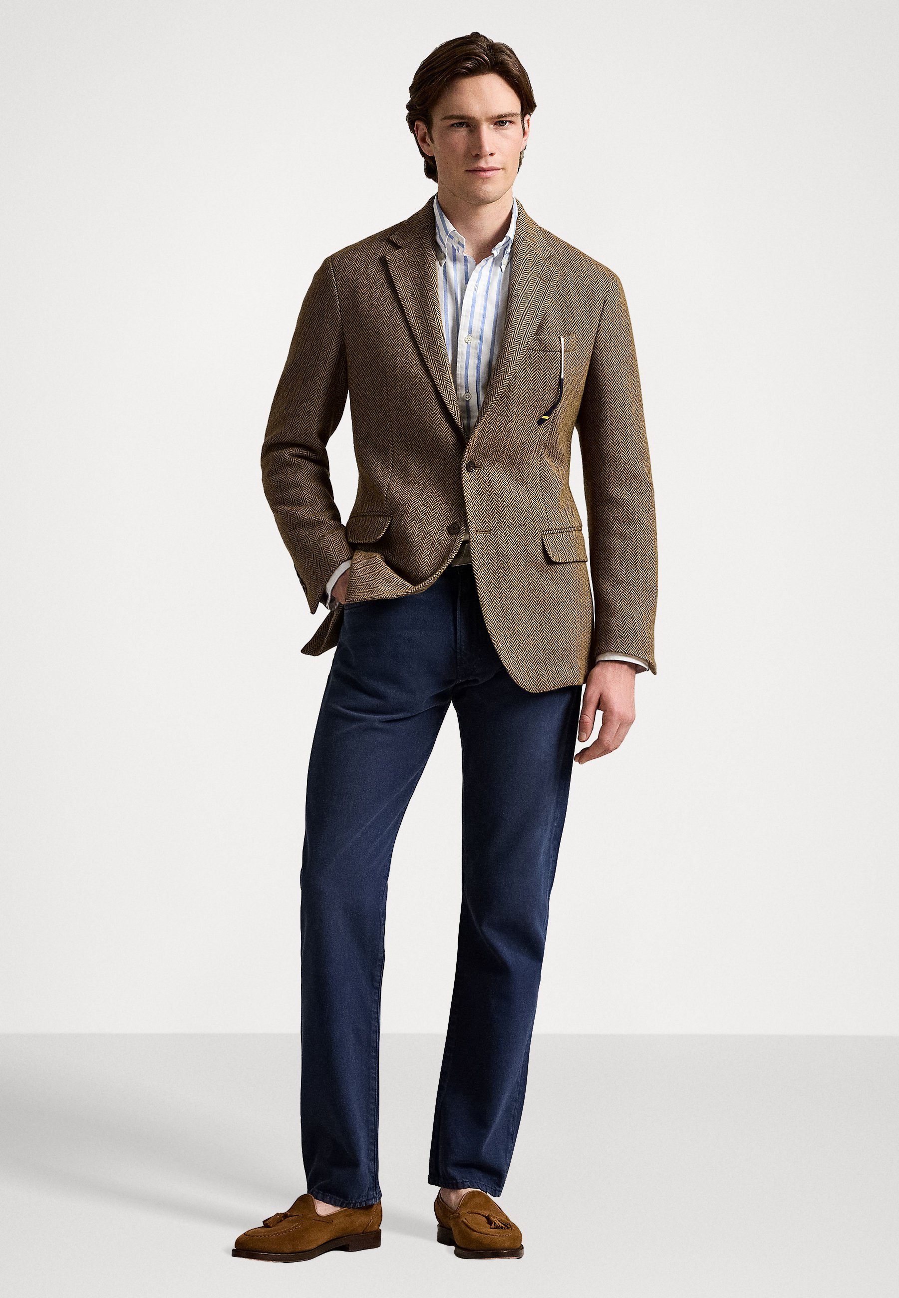 Chemise Oxford rayée coupe slim Polo Ralph Lauren - Bleu/Blanc