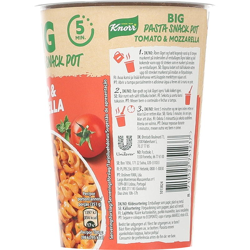 Knorr Tomates et mozzarella, grand format, 93 g