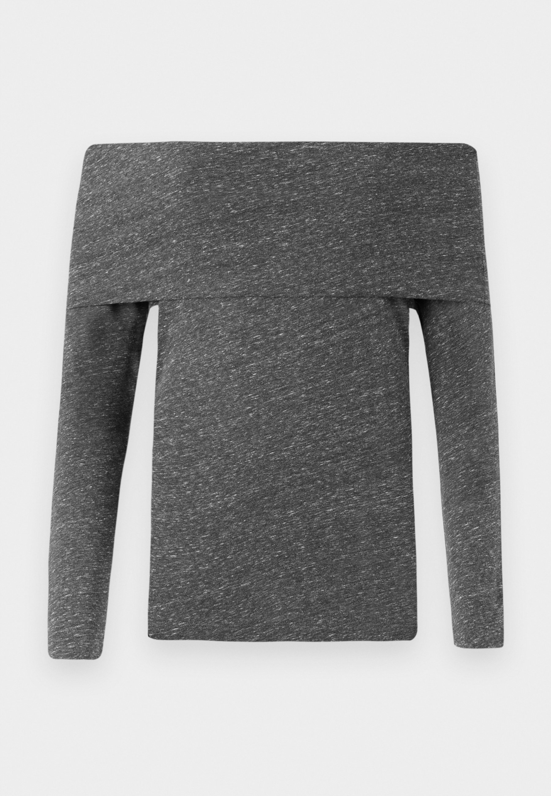 GESLOTEN ASYMMETRISCHE TOP MET LANGE MOUWEN - Top met lange mouwen - donkergrijs