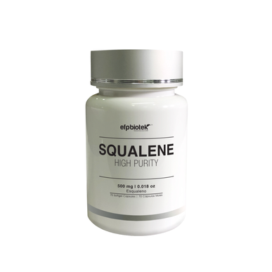 Cápsulas hidratantes para la piel EFPBiotek con escualeno de alta pureza, 70 cápsulas.