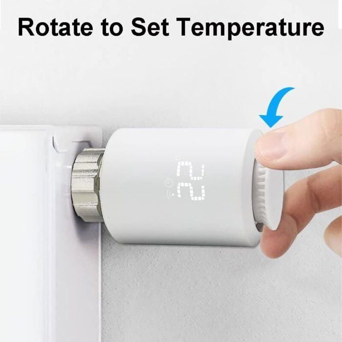 DRE-Tête Thermostatique Radiateur , Vanne Thermostatique Connectée Programmable, Thermostat Radiateur Compatible avec Alexa, Smart