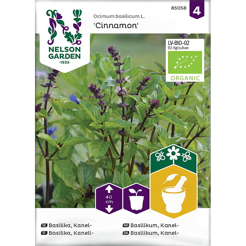 Nelson garden seeds Basilika Kaneli, Kaneli, luomu