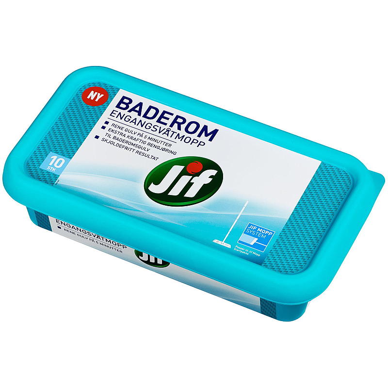Mocio usa e getta Jif, confezione da 10 pezzi, per il bagno.