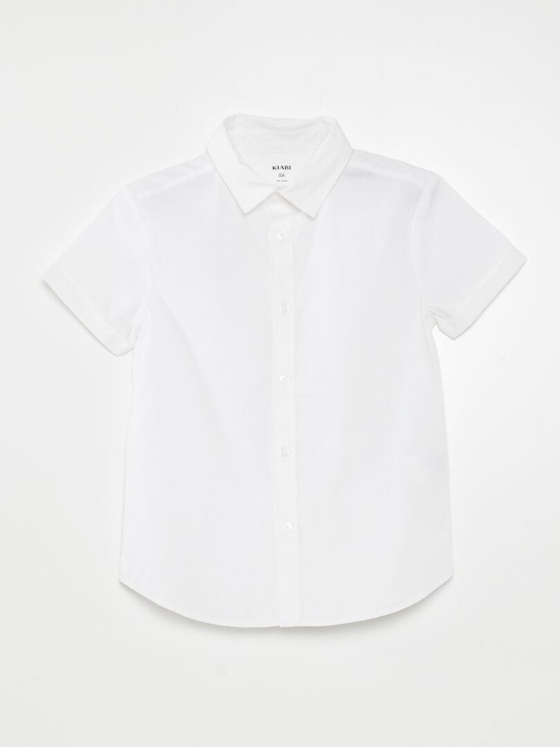 Conjunto de camisa y corbata de algodón - 2 piezas - BLANCO