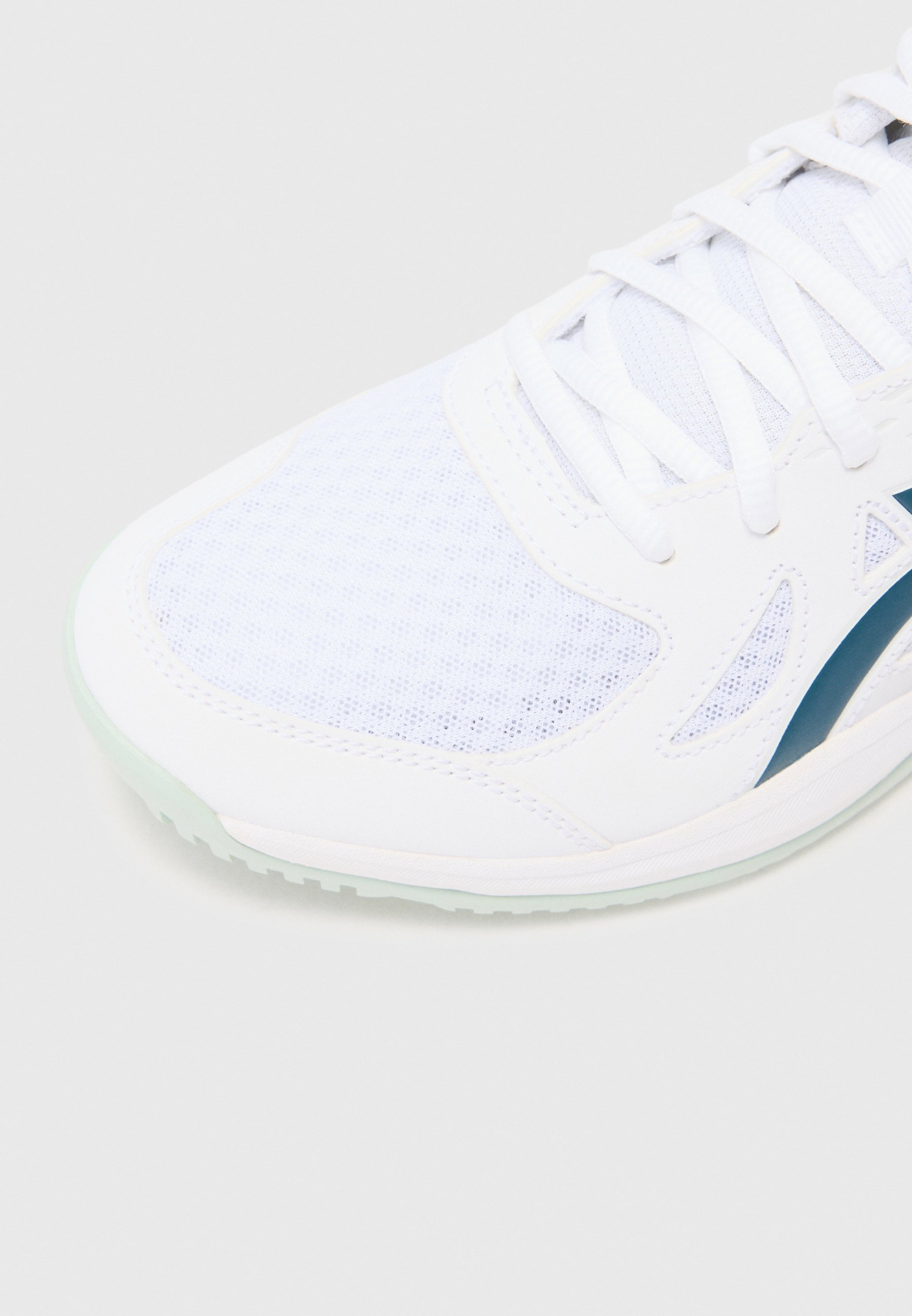 ASICS UPCOURT - Chaussures de handball - blanc/bleu sarcelle tranquille