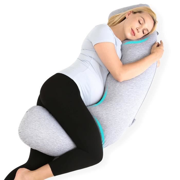Momcozy Oreiller de grossesse, oreiller de grossesse complet en forme de J