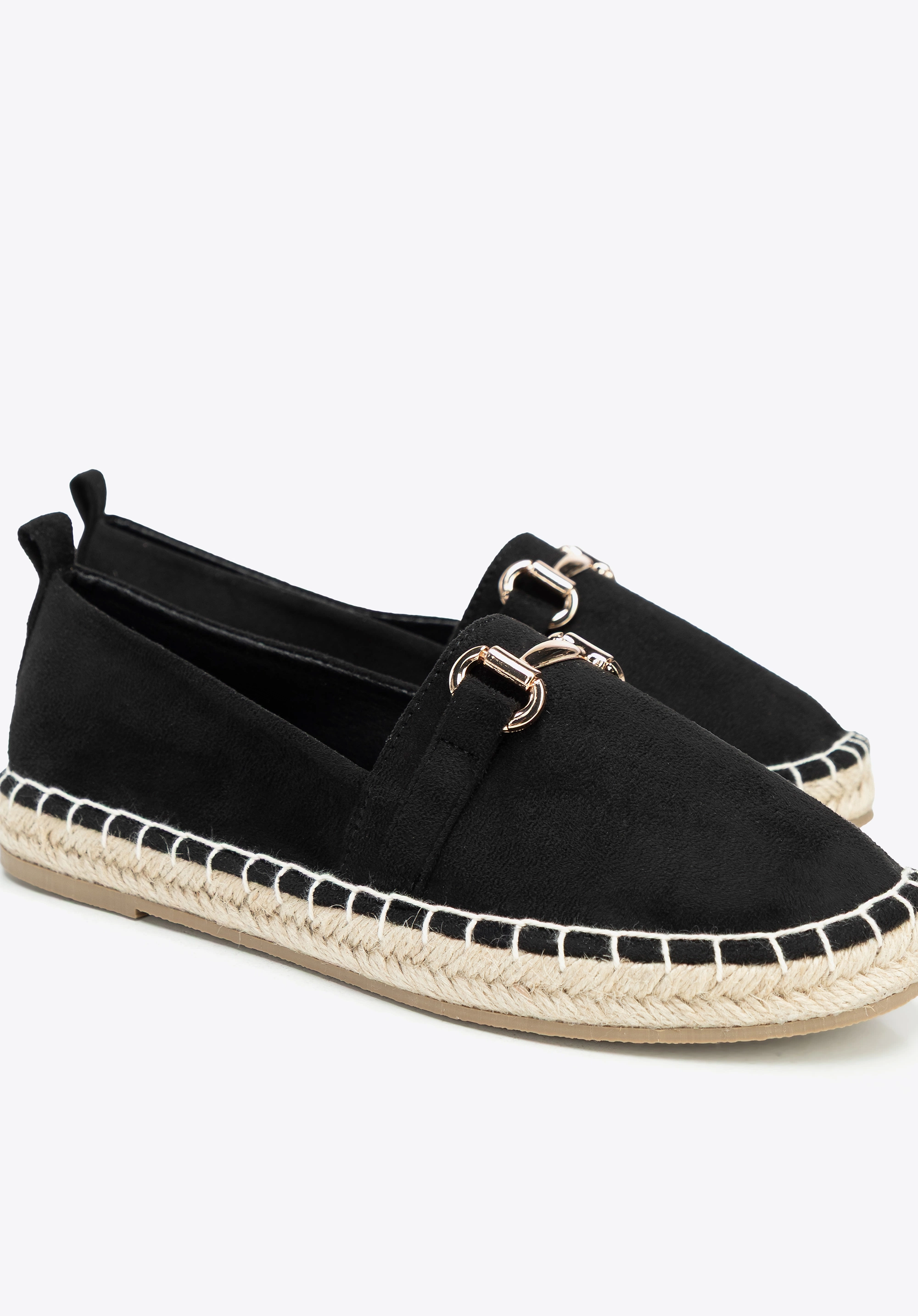 Damskie espadryle z klamrą czarne