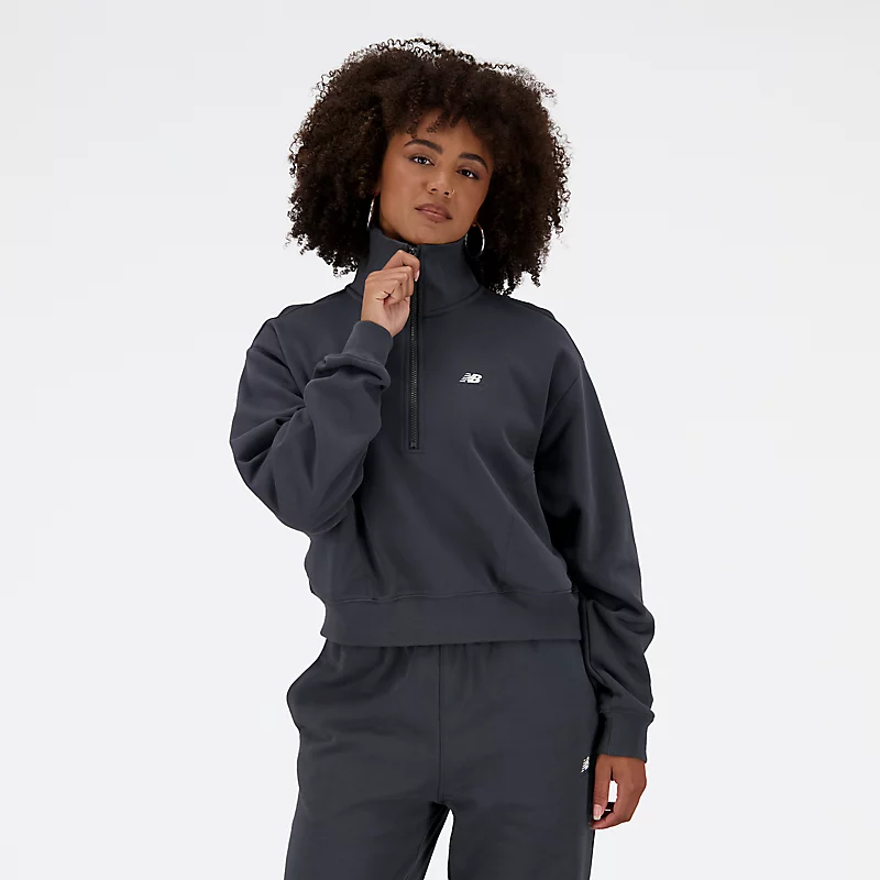 Femme Athletics Remastered French Terry 1/4 Zip - BLACKTOP