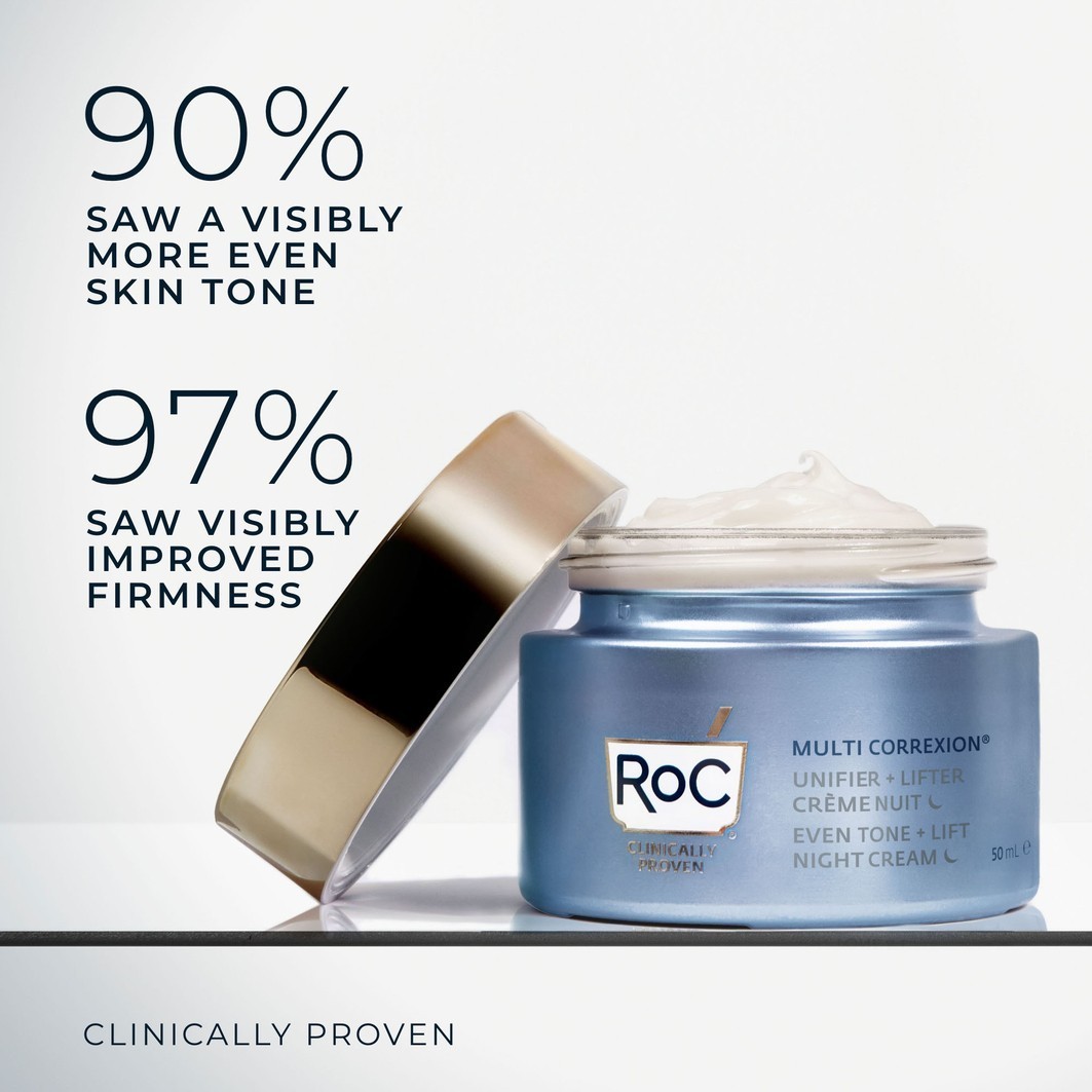 RoC noćna krema MULTI CORREXION® za ujednačavanje tena + učvršćivanje - 50 ml
