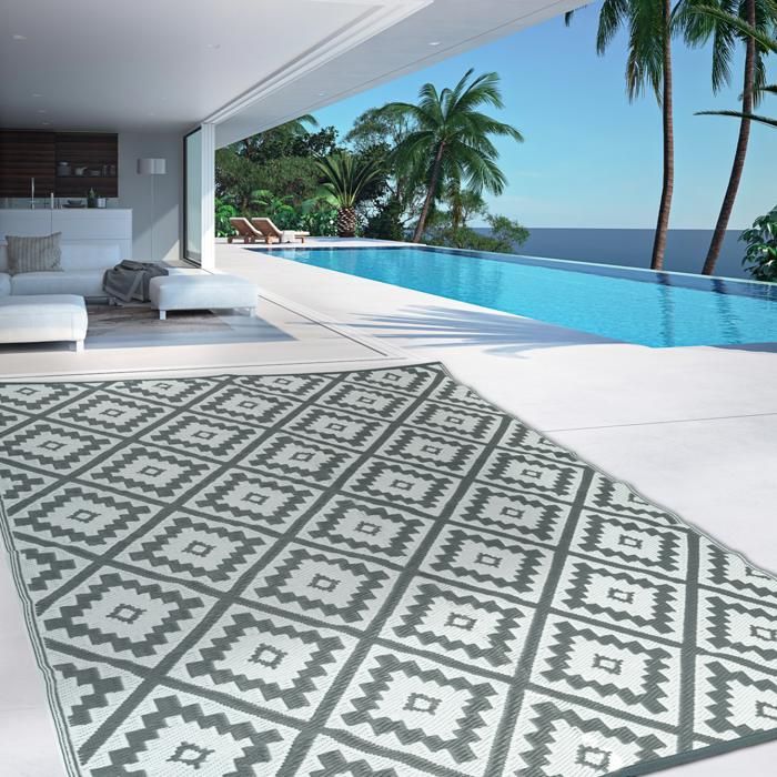 IDMARKET Tapis extérieur BAHAMAS gris 270 x 470 CM