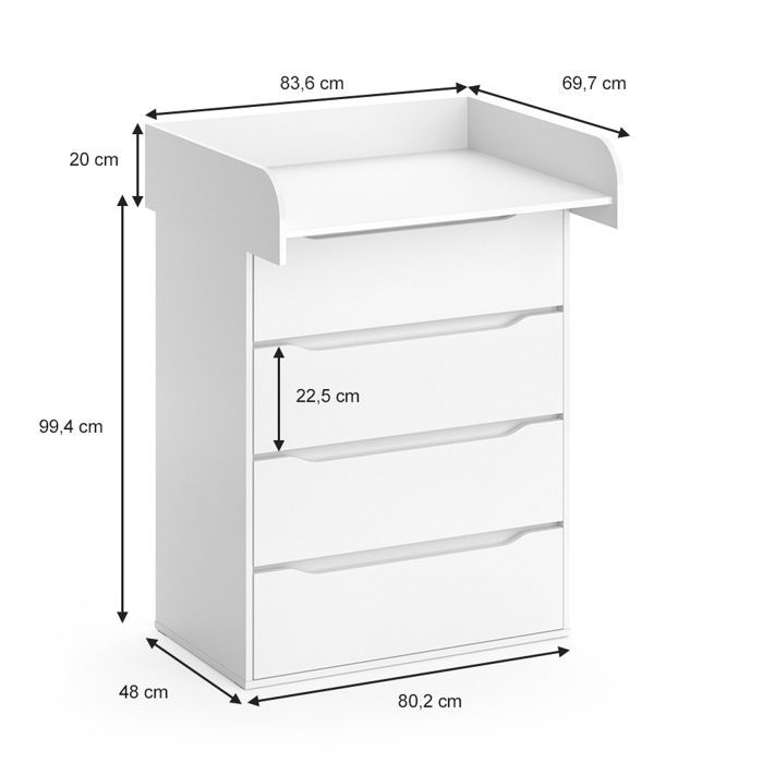 Fasciatoio Ruben 83,6x117 cm Bianco Vicco 34274
