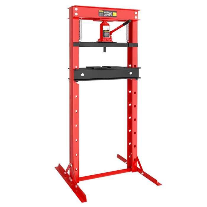 Prensa hidráulica Wiltec, prensa de taller, prensa de bastidor – 1340 x 500 x 600 mm – Fuerza de prensado de 12 t – Cilindro de pistón – Taller de reparación