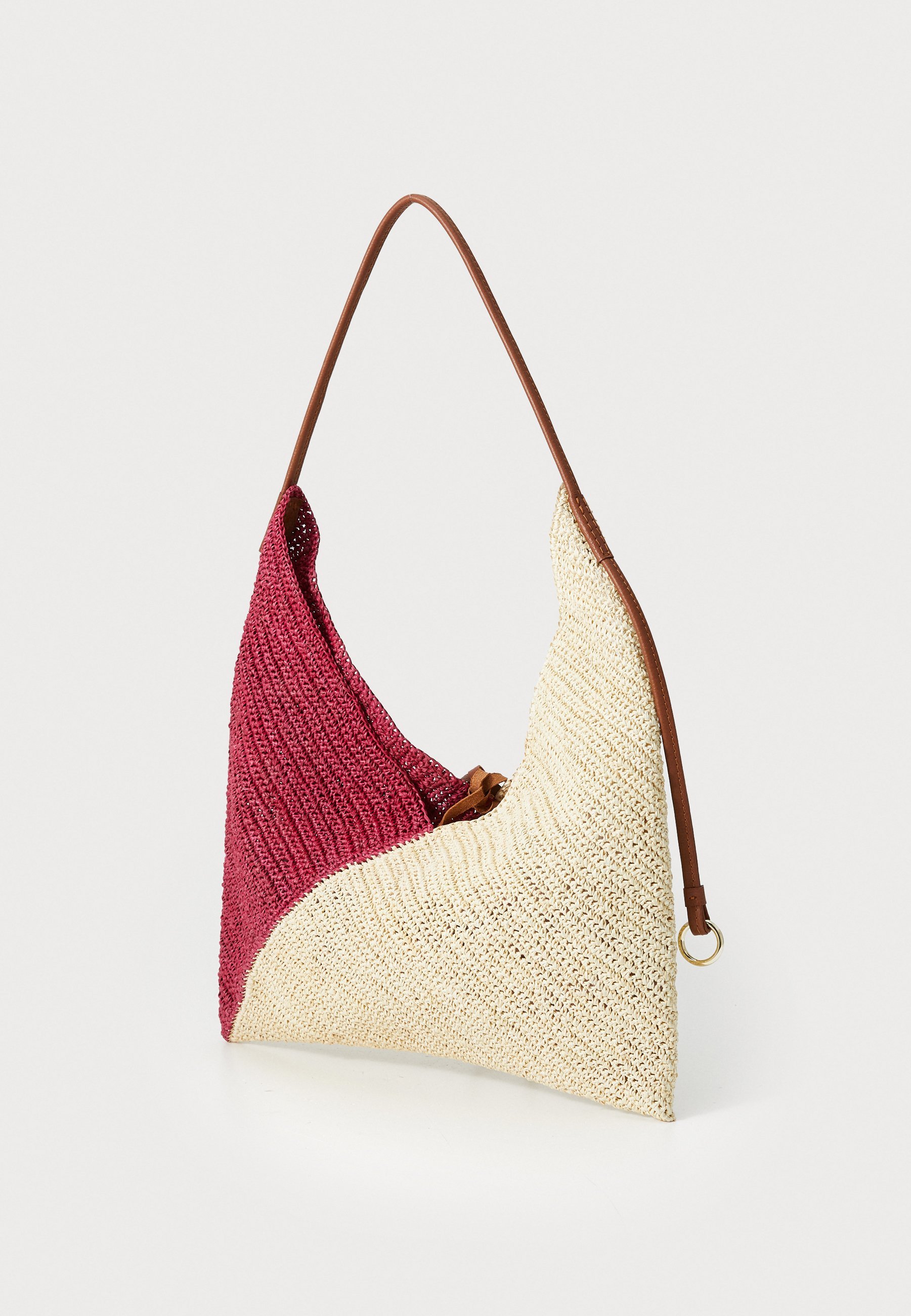 Sac à main bicolore Sensi Studio - Bordeaux/beige