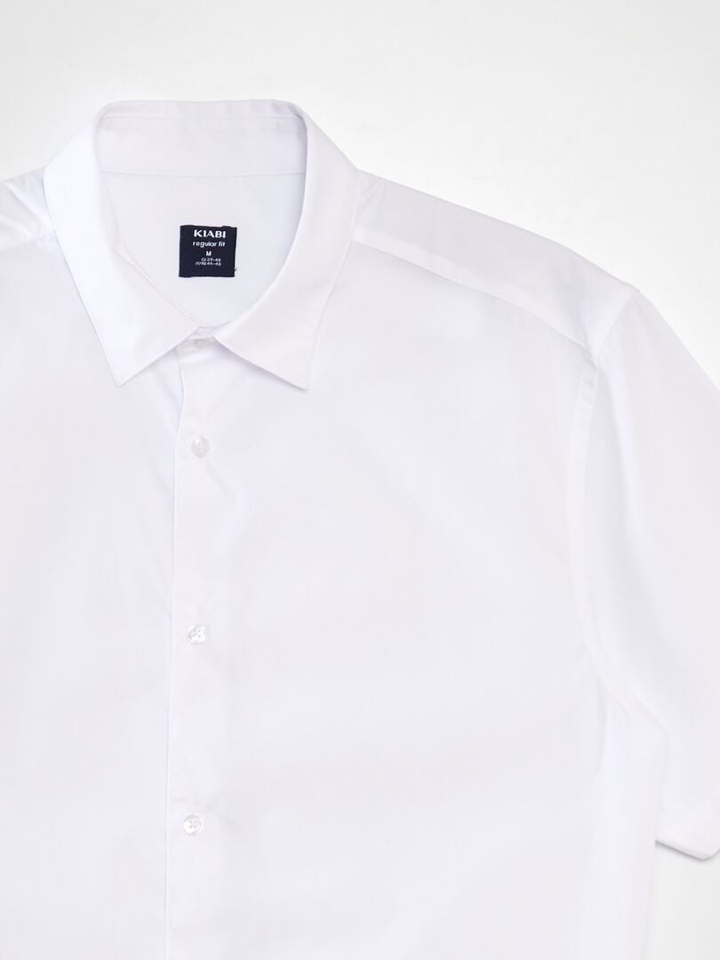 Wit shirt met korte mouwen - wit