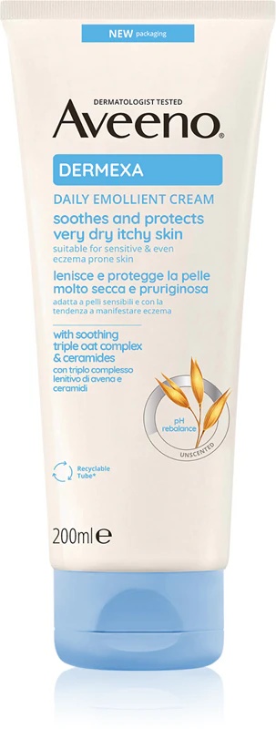 Aveeno Dermexa ikdienas mīkstinošais krēms sausai un kairinātai ādai