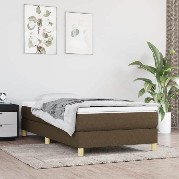 Bedframe met matras - Maison Exclusive - 90x200 cm - Donkerbruin - Maximale ontspanning