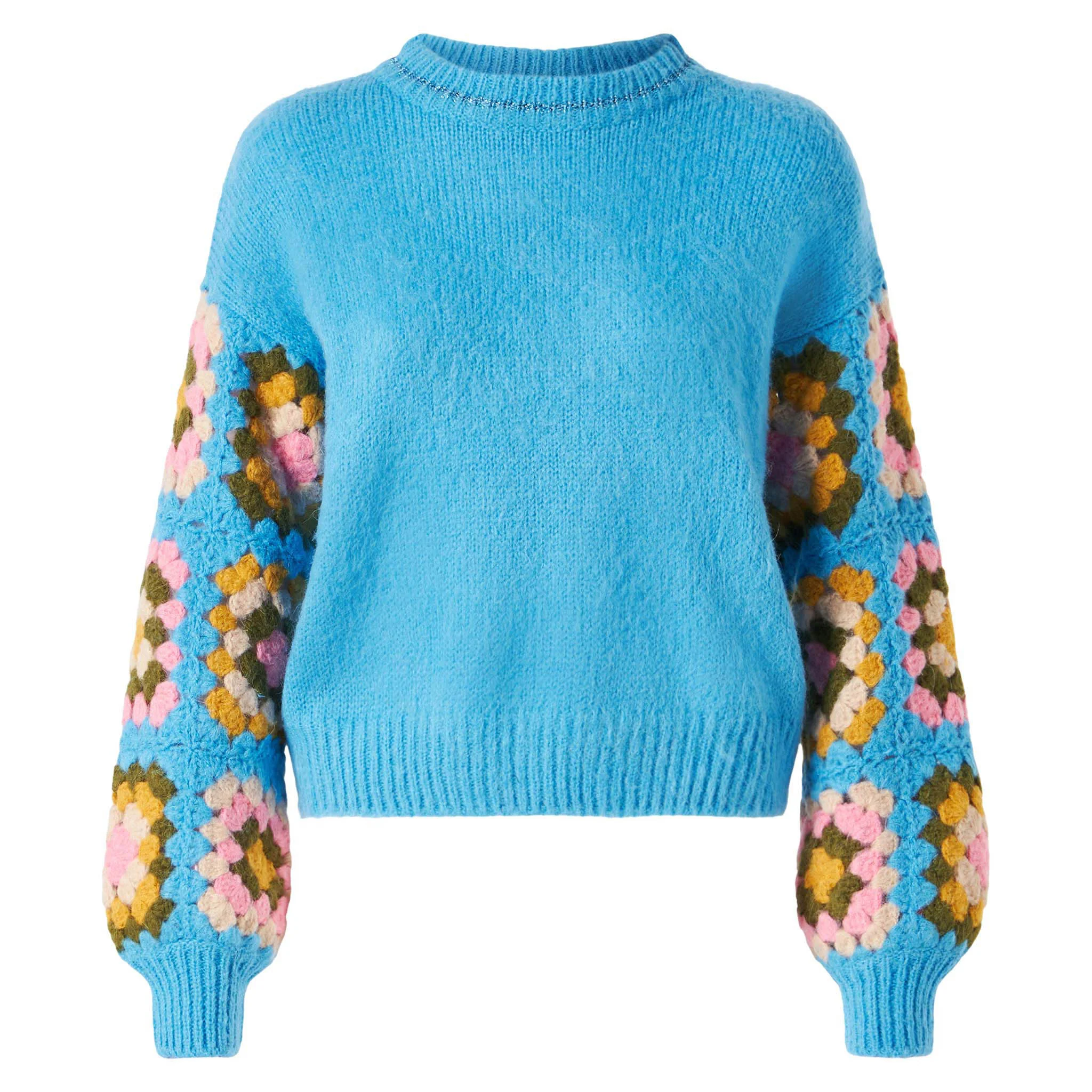 Ultrazacht dames T-shirt met ronde hals en gehaakte mouwen