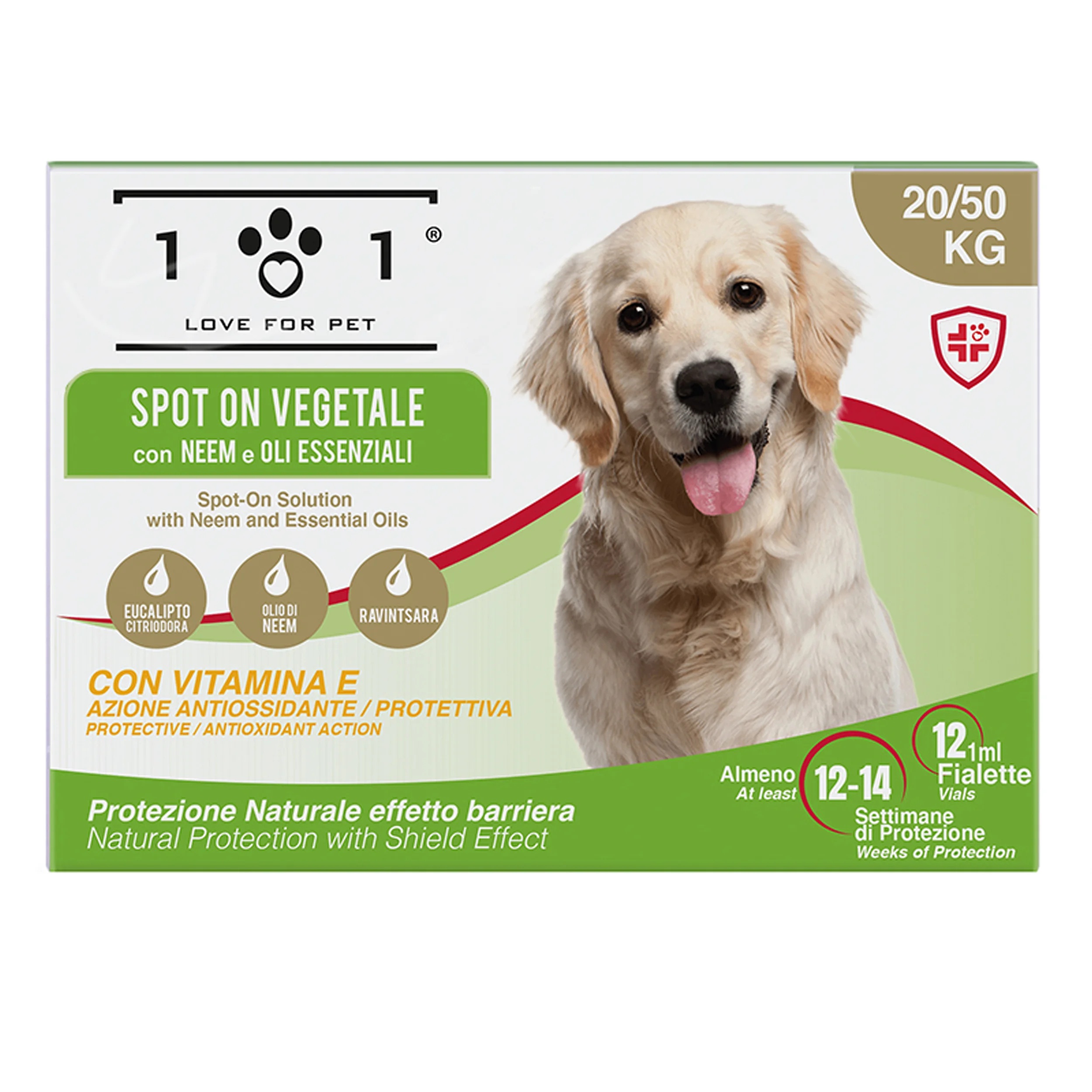 LIGNE 101 101 Love For Pet Lotion à base de plantes pour grands chiens Protection naturelle