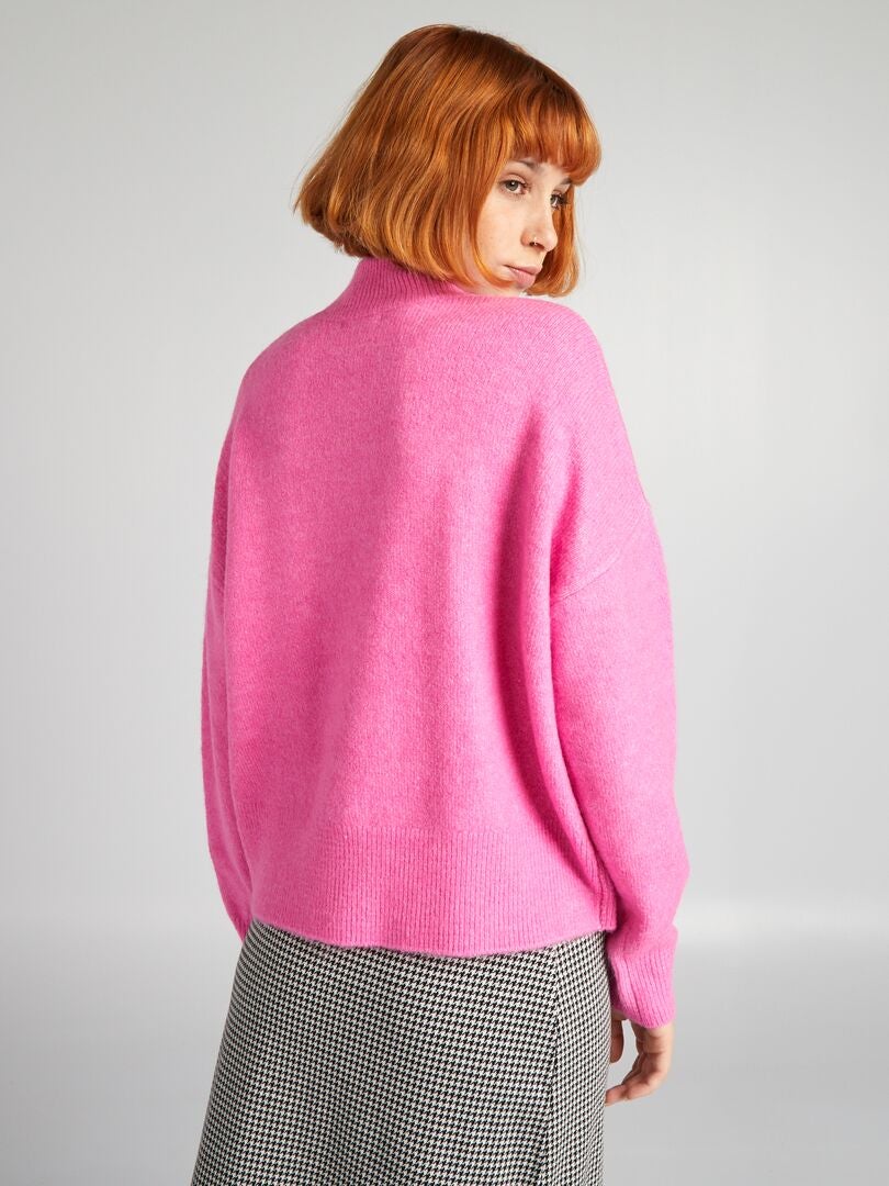 Jacquard gebreide trui - ROZE