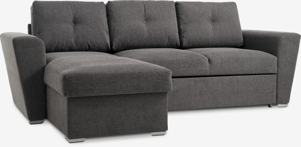 VEJLBY Sofa na razvlačenje sa ležaljkom VEJLBY tamno siva tkanina