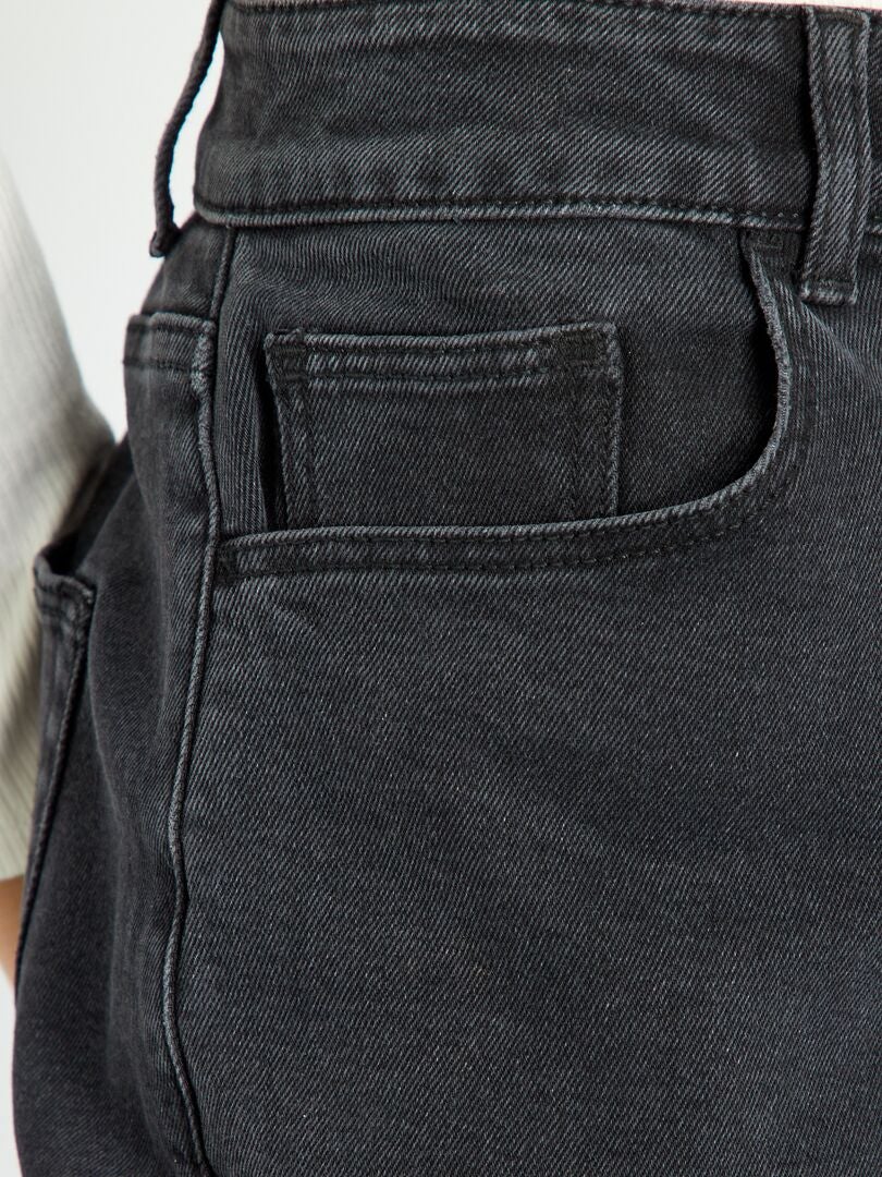 Calça jeans Mom de cintura super alta - L28 - PRETA