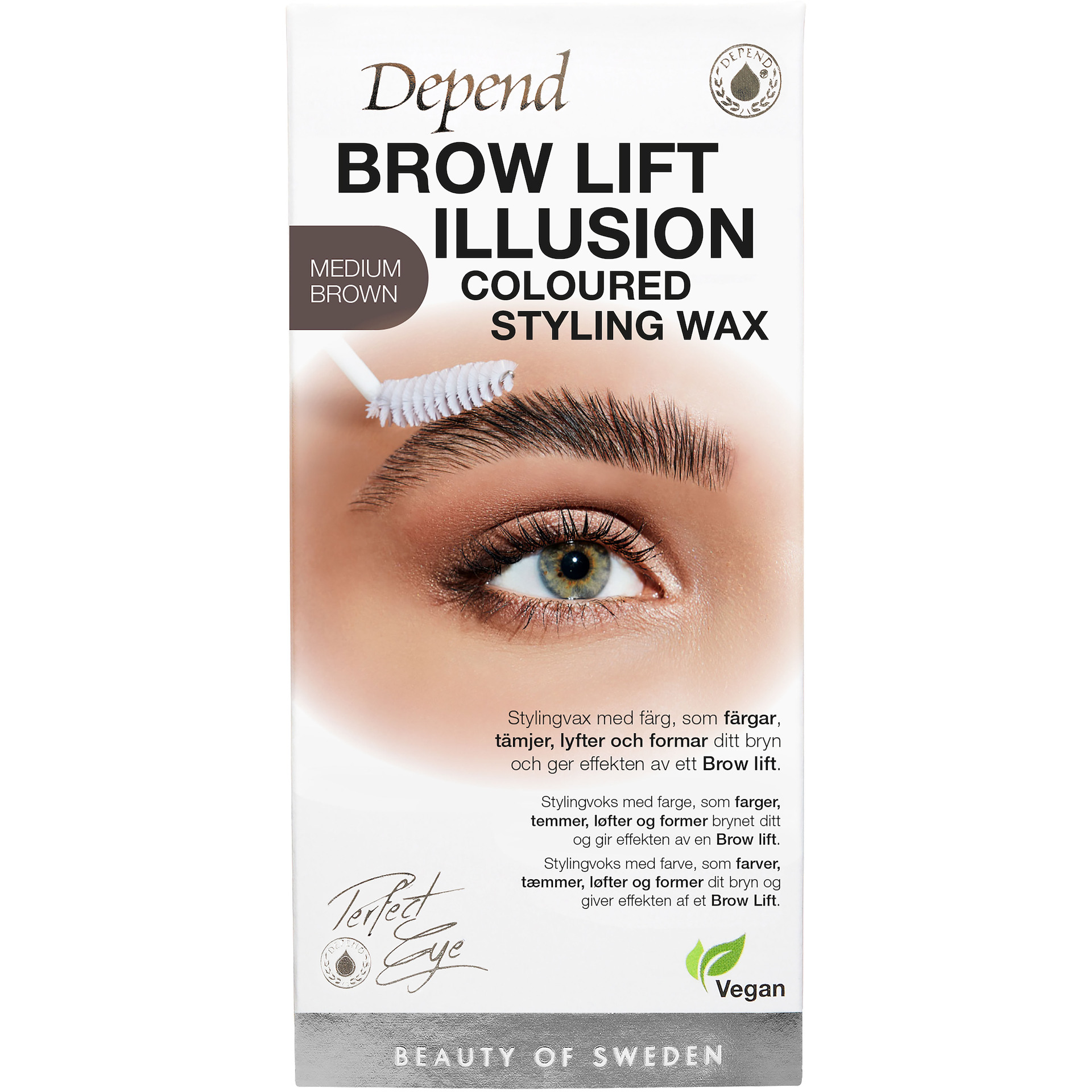Perfect Eye Brow Illusion szemöldökviasz - Közepesen barna - Depend