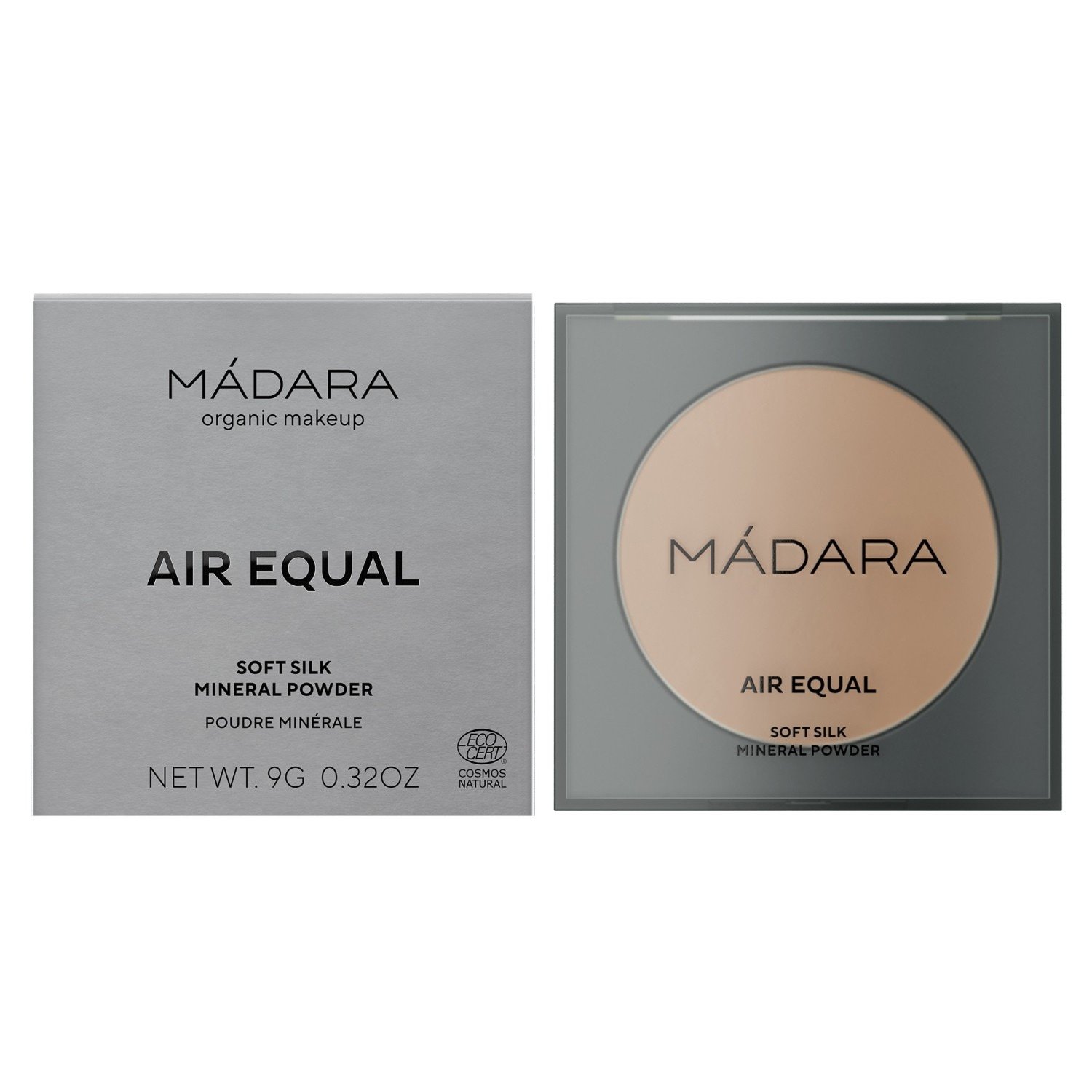 MÁDARA Powder AIR EQUAL hodvábny minerálny púder, č. 0 Transparentný - 9 g