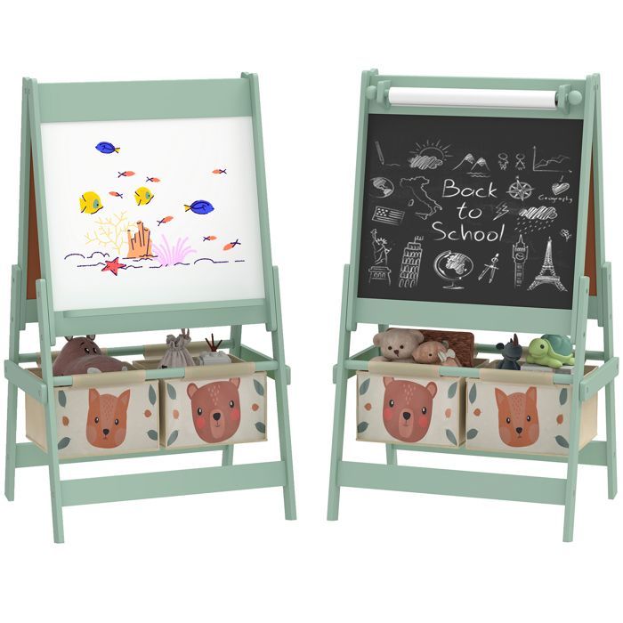 AIYAPLAY - Tableau chevalet - Bois - 54x46.5x93cm - Vert
