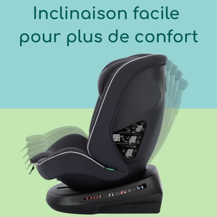 Seggiolino auto SAFETY 1ST Cosmo I-Safe I-Size, da 0 a 12 anni, 40 - 150 cm, con cintura di sicurezza, facile installazione, rotazione a 360°, nero.
