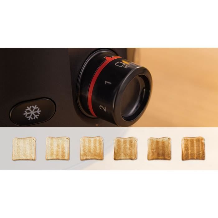 Toaster - BOSCH - TAT2M123 MyMoment - Black - 2 slices - automatic bread centering - defrost and reheat functions