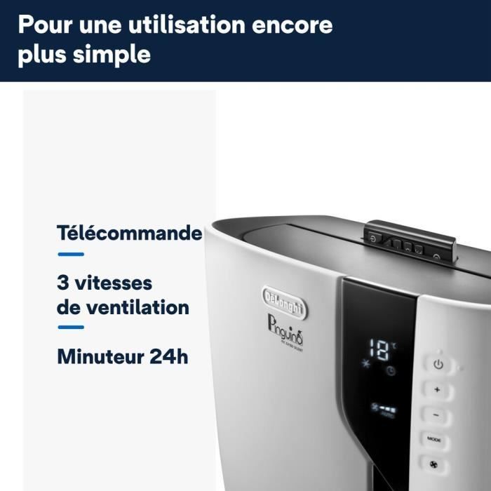 DELONGHI Aire acondicionado móvil - PAC EX100 SILENT - 2500W - 10000BTU/h - ClaseA++ - EER3