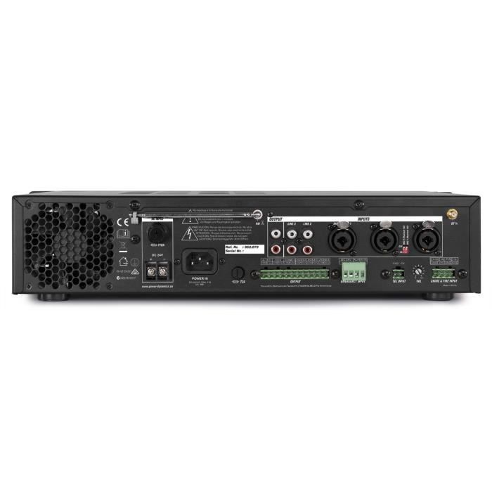 Power Dynamics PDV360MP3 - Amplificador Mixer de 4 Zonas 100V, 360W, FM/BT/USB/SD/MP3