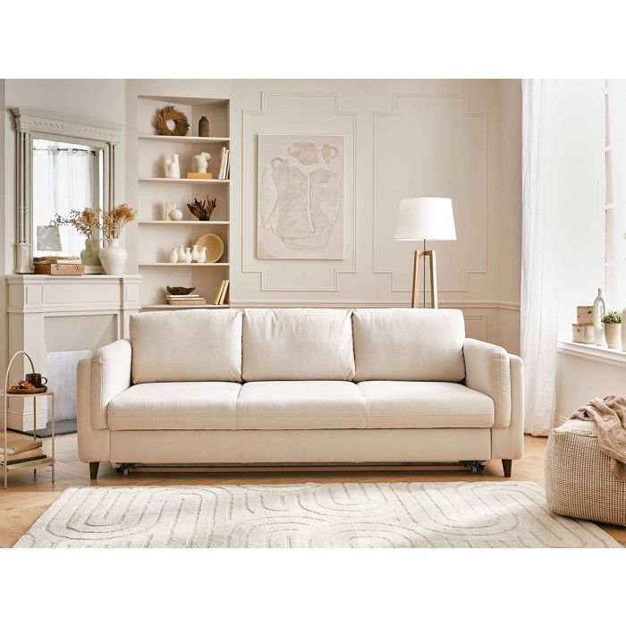 Brooke - Sofá cama de 3 plazas - en terciopelo - Beige