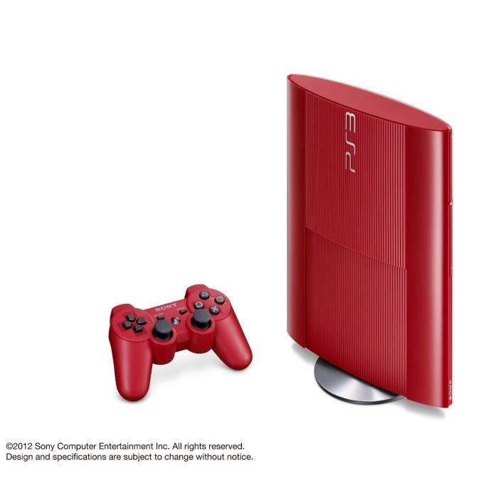 Console PS3 Slim Rouge 500 Go avec Manette DualShock 3 - Sony