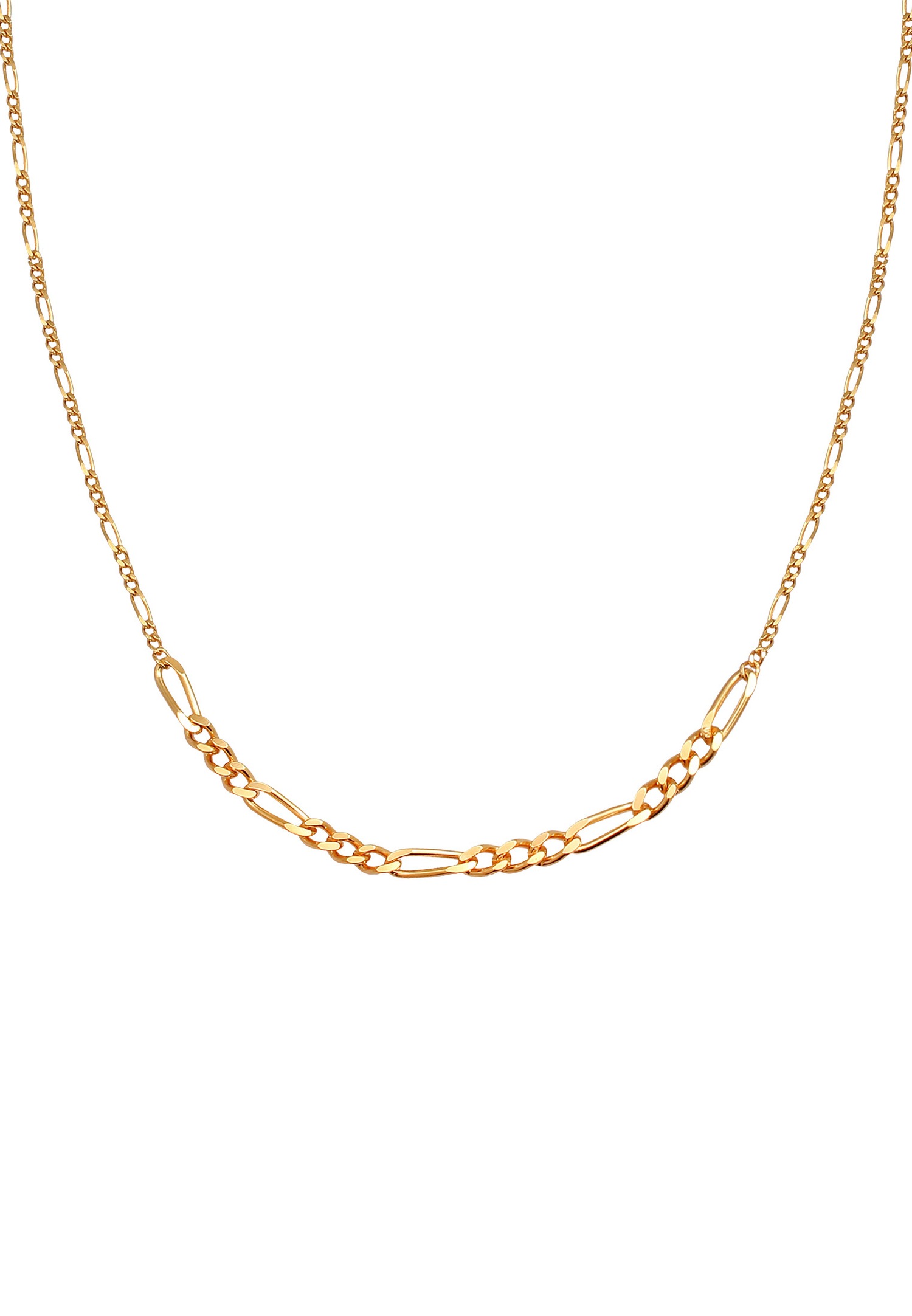 Elli PREMIUM Choker Chaîne Figaro Basic Trend Collier Femme - (925/1000) Argent