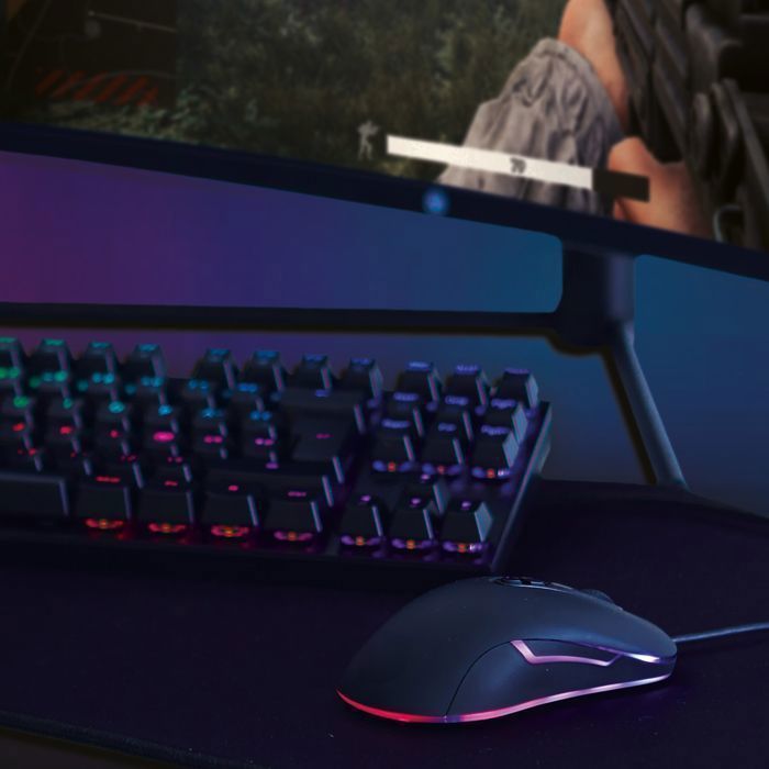 Mechanische TKL-Tastatur, kabelgebunden, RGB-Beleuchtung, rote Schalter, PBT-Tastenkappen, Anti-Ghosting, ABS-Gehäuse, französisches AZERTY-Layout