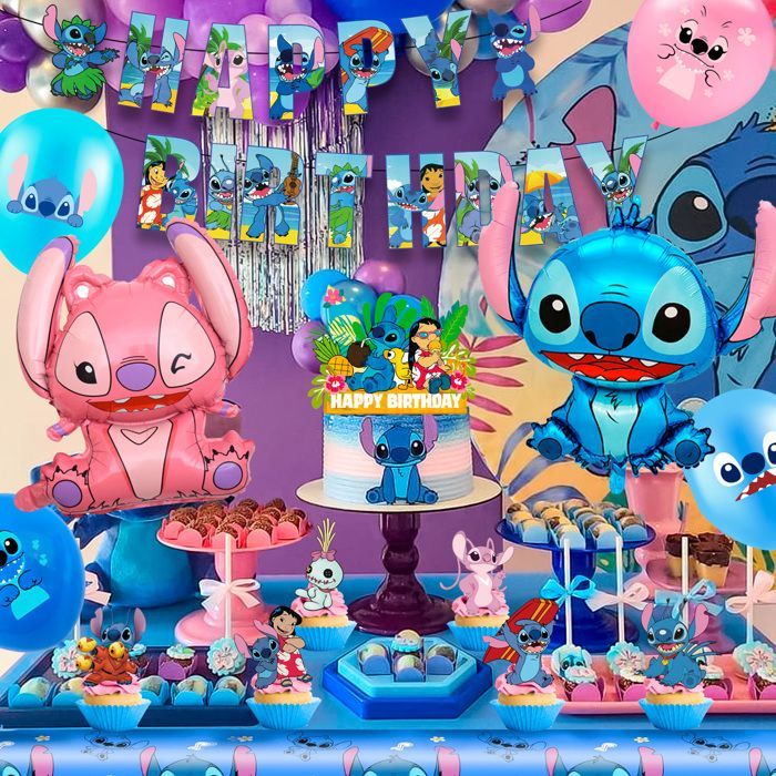 Verjaardagsfeestdecoratie - INBXXARTY - Stitch - Meerkleurig - Kinderthema - Hedendaags