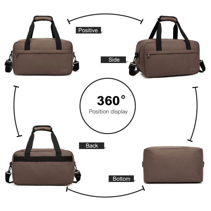 Travel Bag 35x20x20CM 14L Cabin Luggage Large Capacity Travel Suitcase Weekend Bag for Sports Gym Multifunctional - Brown