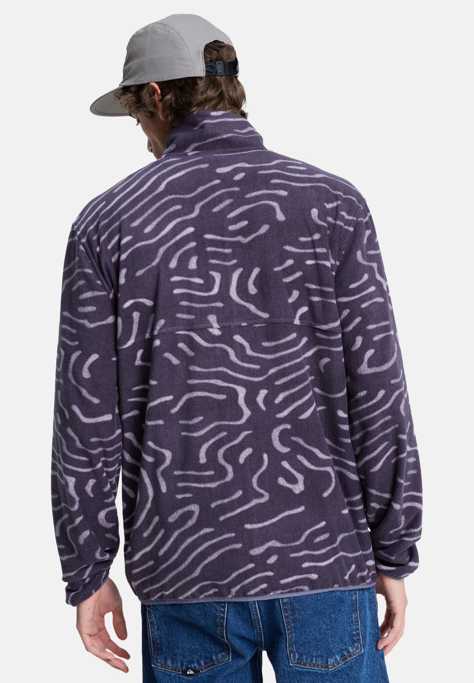Quiksilver NO DESTINATION - Fleecejacke - grauer linearer Stempel